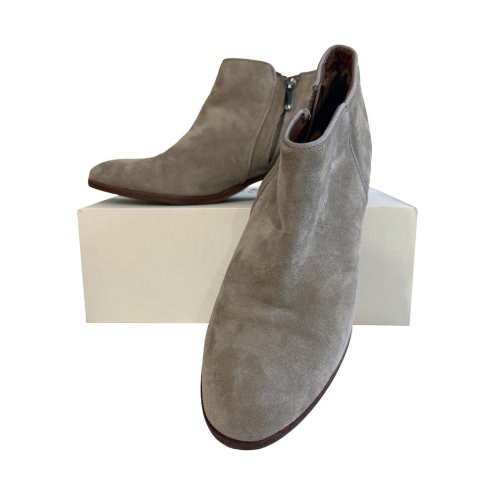 Sam Edelman women's grey suede booties with side zipper Size 8.5 cowgirl boho
